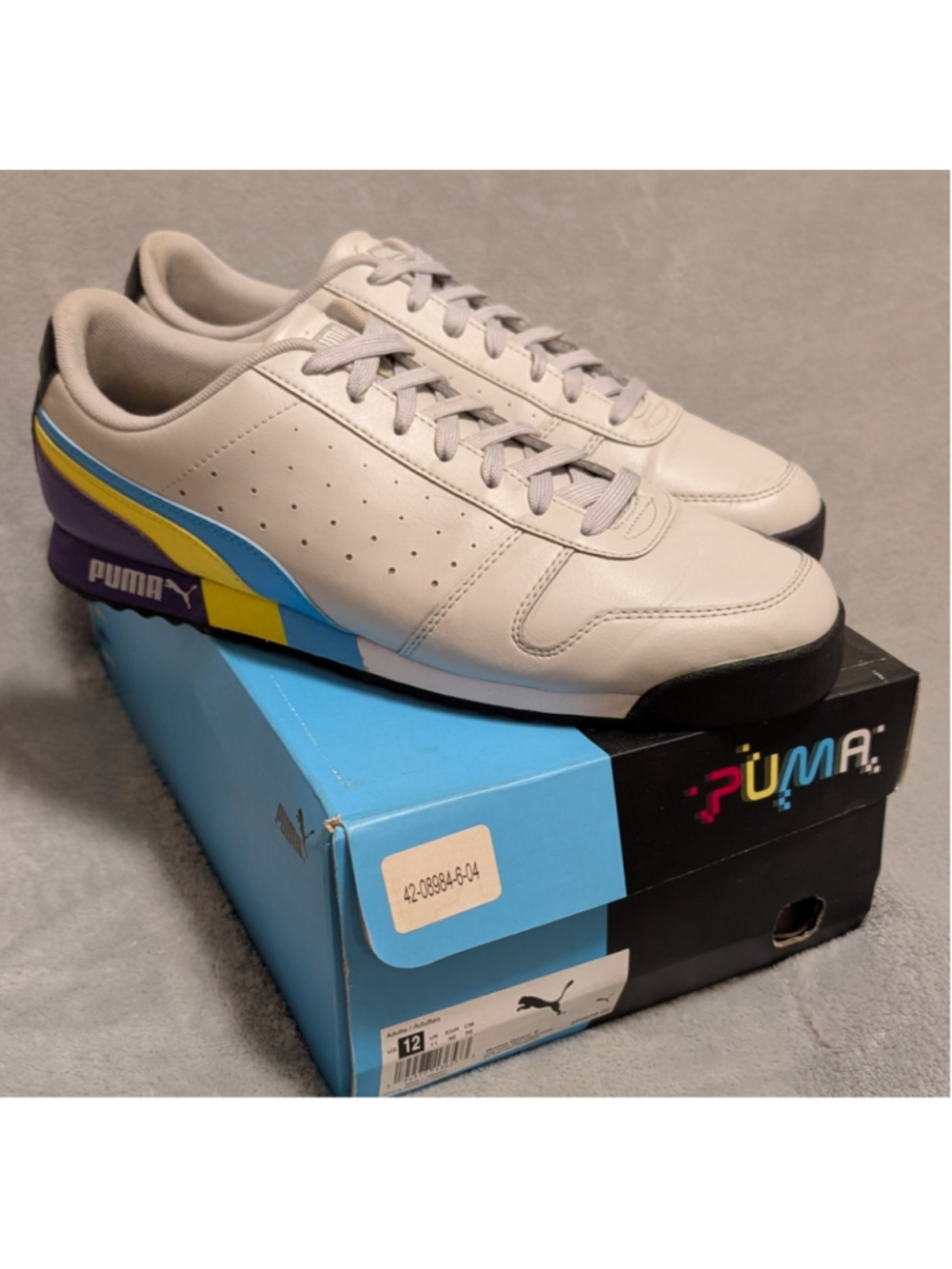 Puma Roma Retro F Sneakers US Men's Size 12 Gray Violet Blue P13